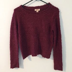 Maroon Marled Knit Sweater